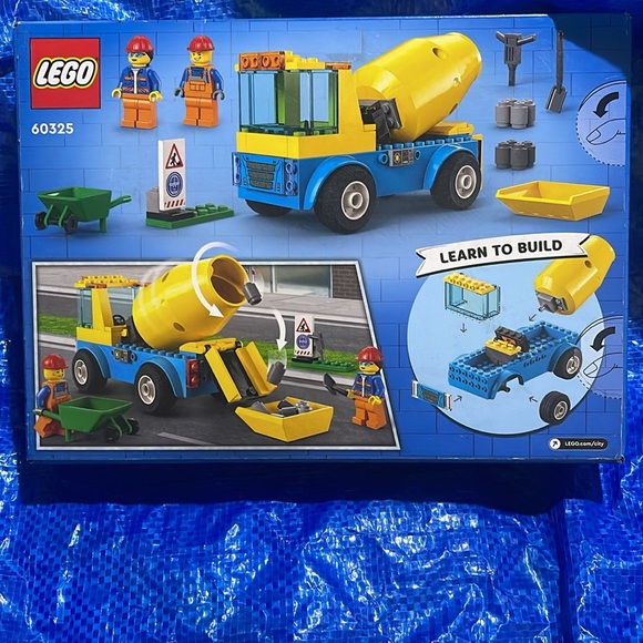 LEGO® City Cement Mixer Truck 60325 Building Kit; Construction Vehicle for Kids - Picture 2 of 2